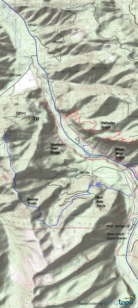 Suntop Trail #1183 Topo Map
