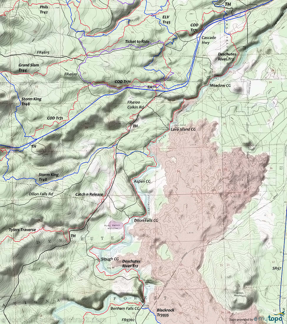 Deschutes River Trail #2 Topo Map