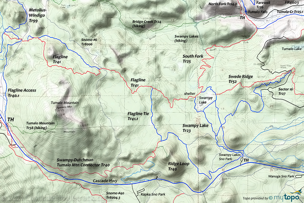 Dutchman Flat to Flagline Trail #41 Topo Map