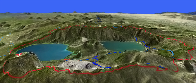 3D view of Newberry Crater Rim Trail #3957
