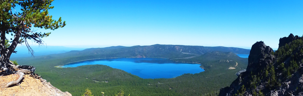 View of Paulina Lake from near Paulina Peak