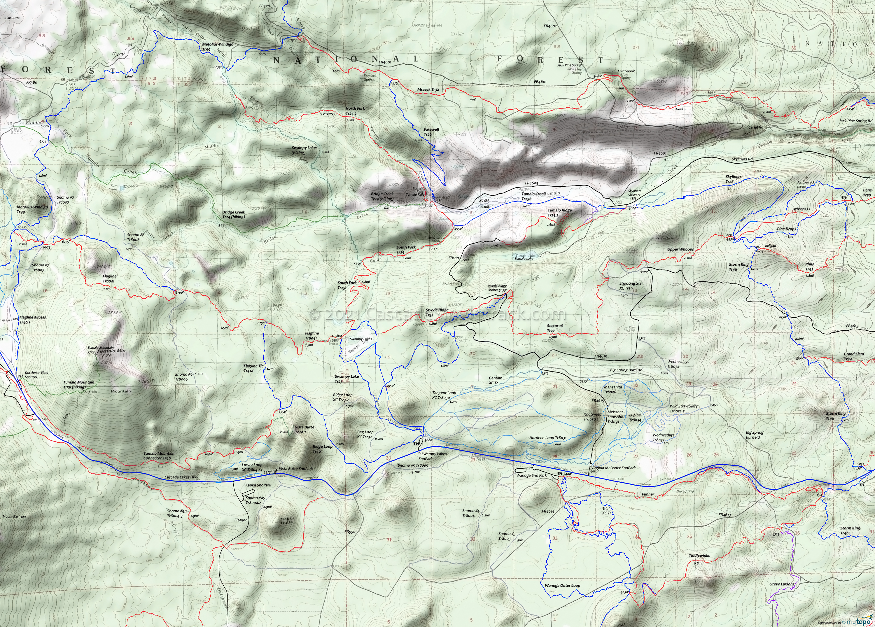 Swampy Lakes, Swede Ridge Area Area Topo Map