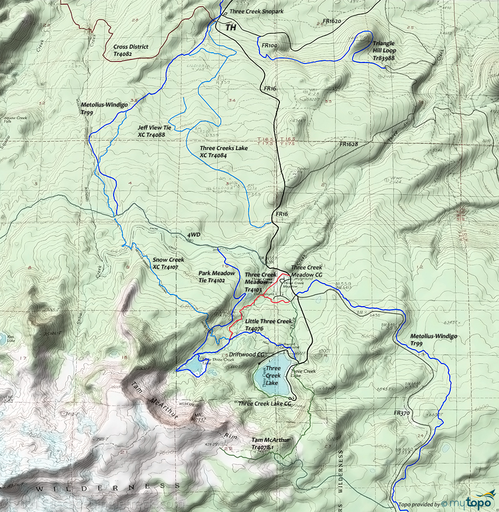 Upper Three Creek Metolius Windigo Topo Map