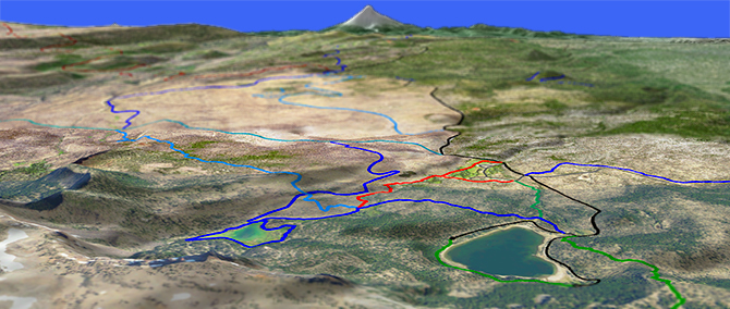 3D view of Upper Three Creek Metolius-Windigo Trail #99