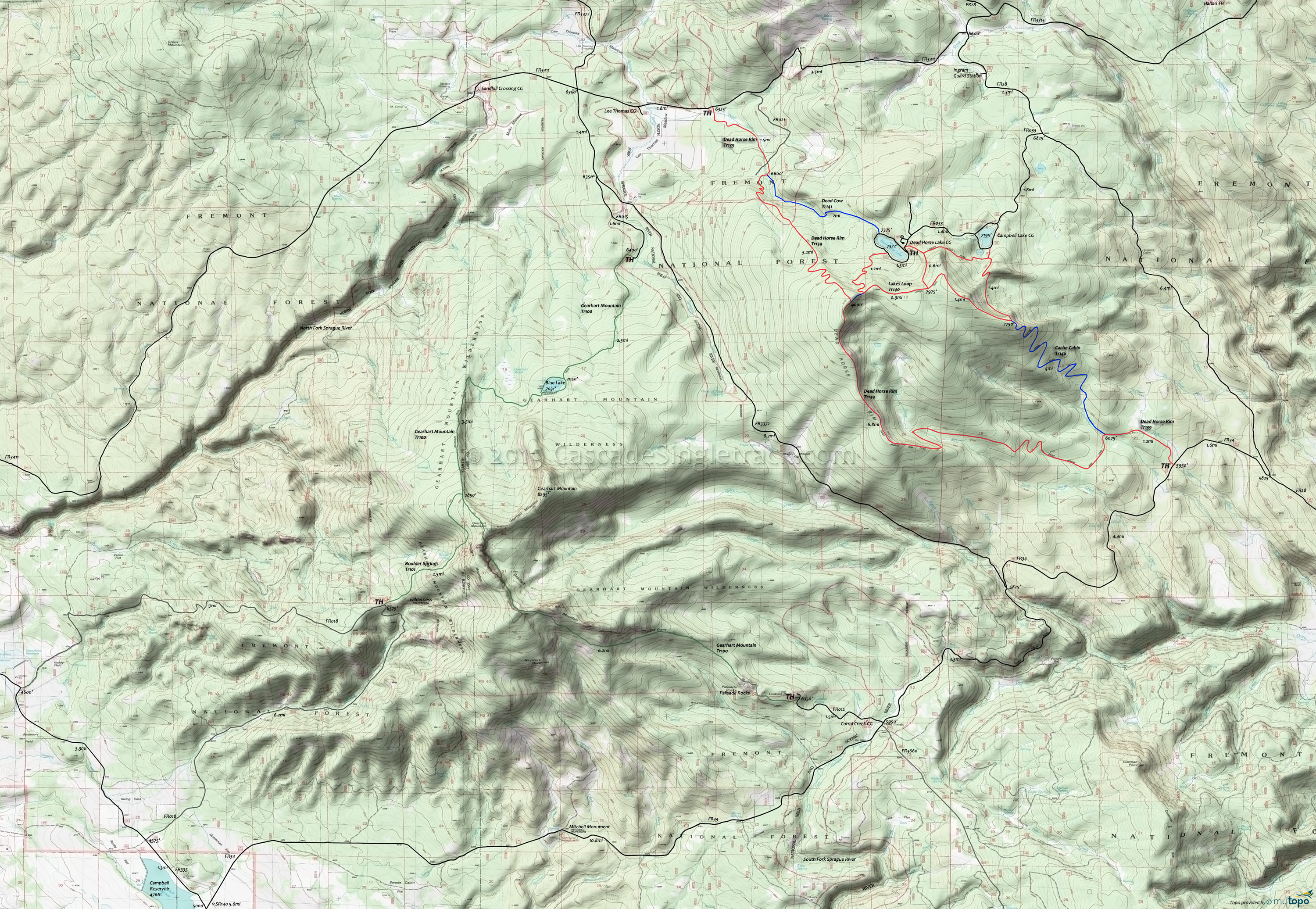  Campbell Lake, Dead Horse Rim Area Topo Map