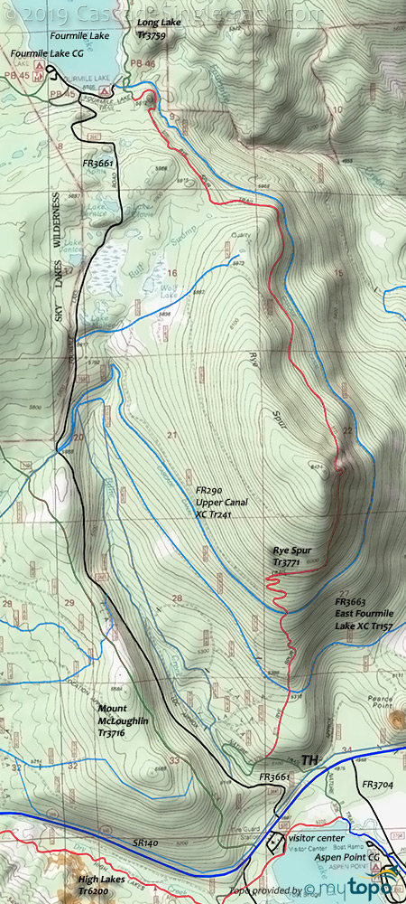 Rye Spur Trail #3771 Topo Map