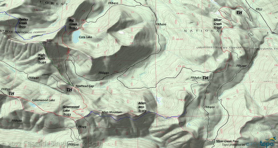 Allen Mountain Trail #269 Topo Map