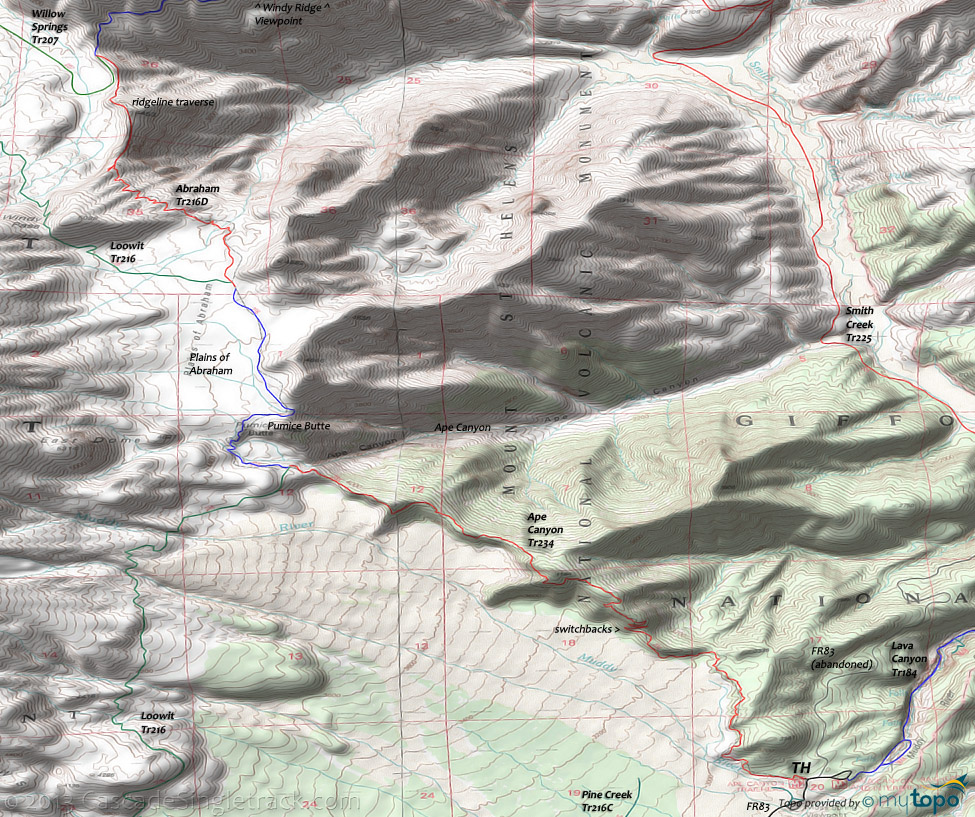 Ape Canyon to Plains of Abraham Trail 234 Topo Map