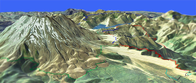 3D view of Ape Canyon to Plains of Abraham Trail 234
