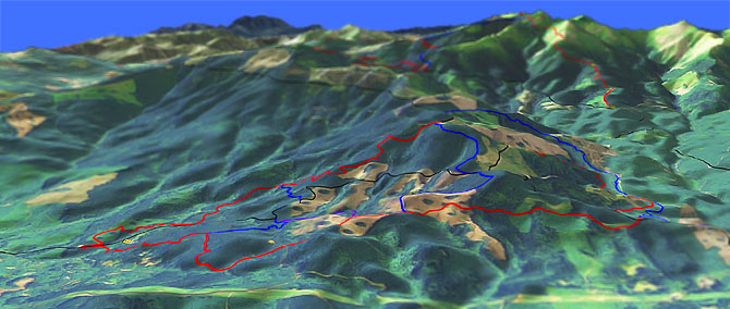 3D view of Jones Creek Trail