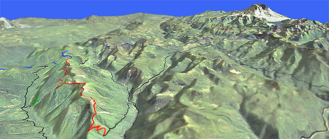 3D view of Langille Ridge Trail #259
