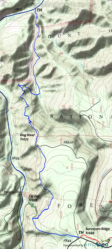 Dog River Trail #675 Topo Map