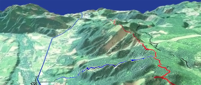 3D view of Oak Ridge Trail #688A
