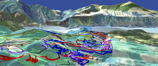 3D view of Post Canyon Trails
