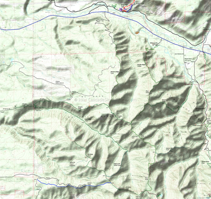 Salmon Huckleberry Wilderness McIntyre Ridge, Eagle Creek, Plaza, Douglas Trails Topo Map
