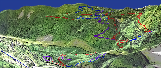 3D view of Sandy Ridge Trail