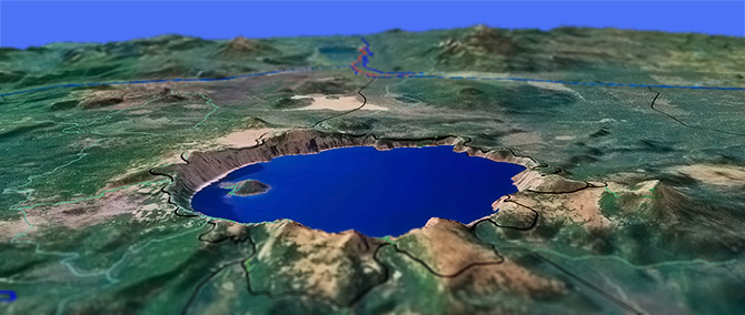3D view of CraterLk Trail