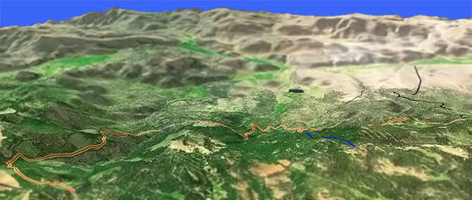 3D view of Barnhouse Trail