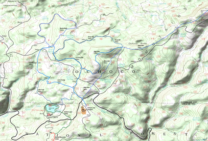 Walton Lake XC Ski Trails Topo Map