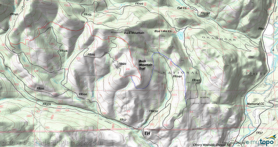 Buck Mountain Trail Topo Map