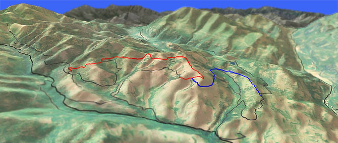 3D view of Buck Mountain Trail