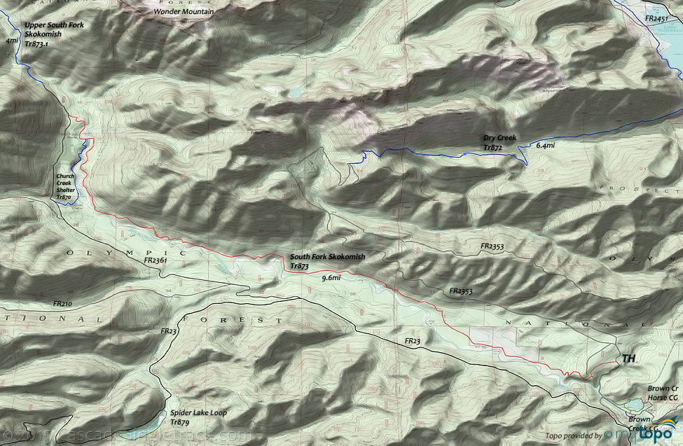 South Fork Skokomish River Trail #873 Topo Map