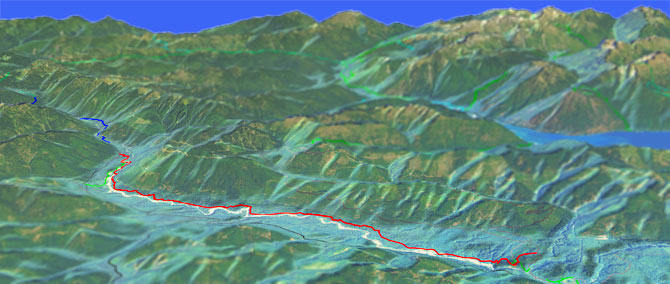3D view of Skokomish River Trail #873