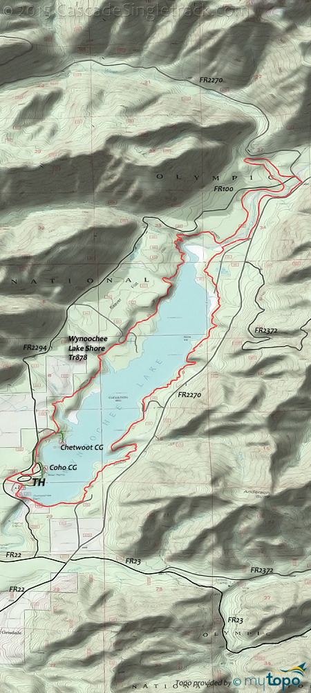Wynoochee Lake Trail #878 Topo Map