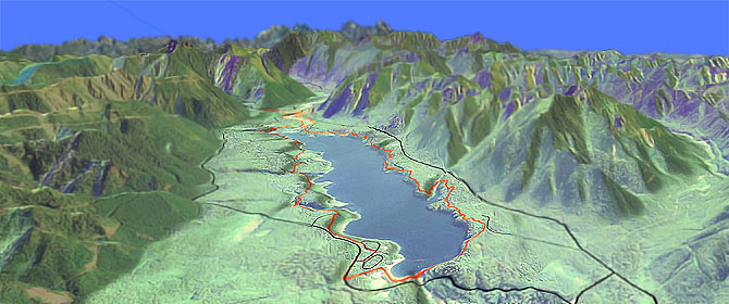 3D view of Wynoochee Lake Shore Trail #878