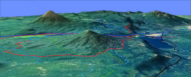 3D view of Brown Mountain Trail #1005