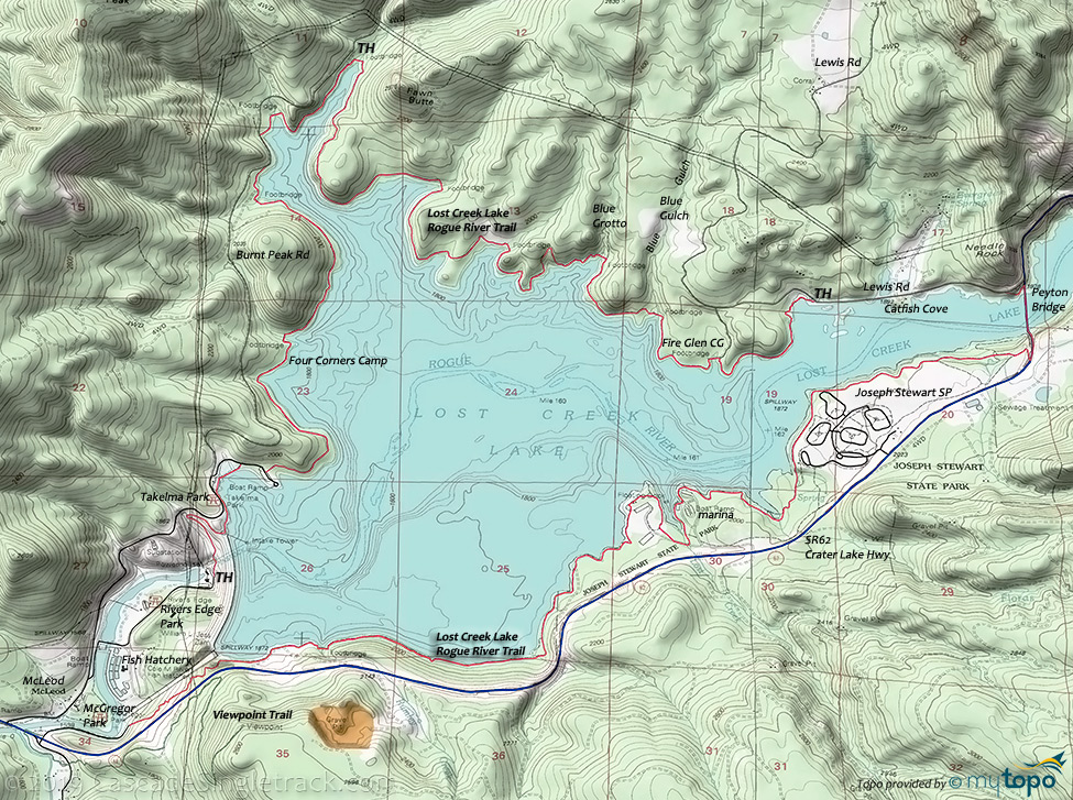 Lost Creek Lake Trail Topo Map