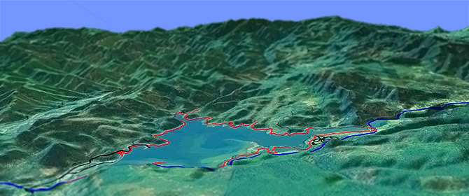 3D view of Lost Creek Lake Trail