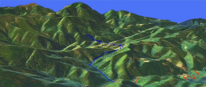 3D view of China Creek Trail #1130