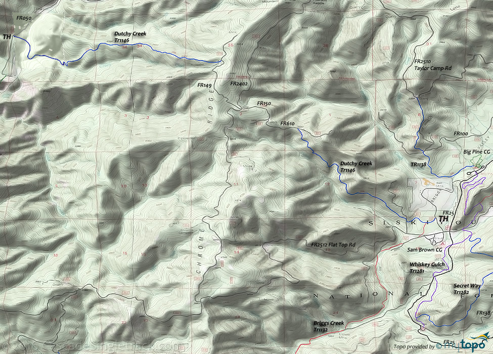 Dutchy Creek Trail #1146 Topo Map