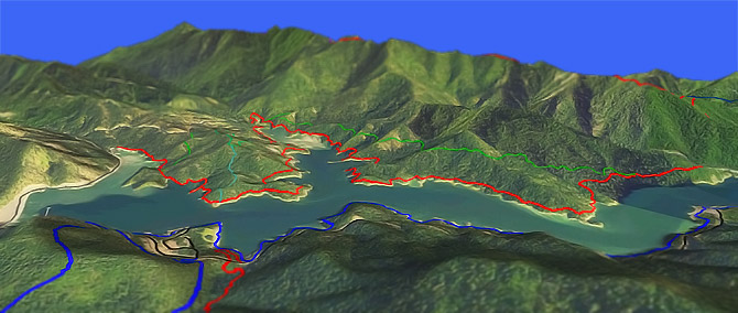 3D view of Da-Ku-Be-Te-De Trail #940 and Payette Trail #970