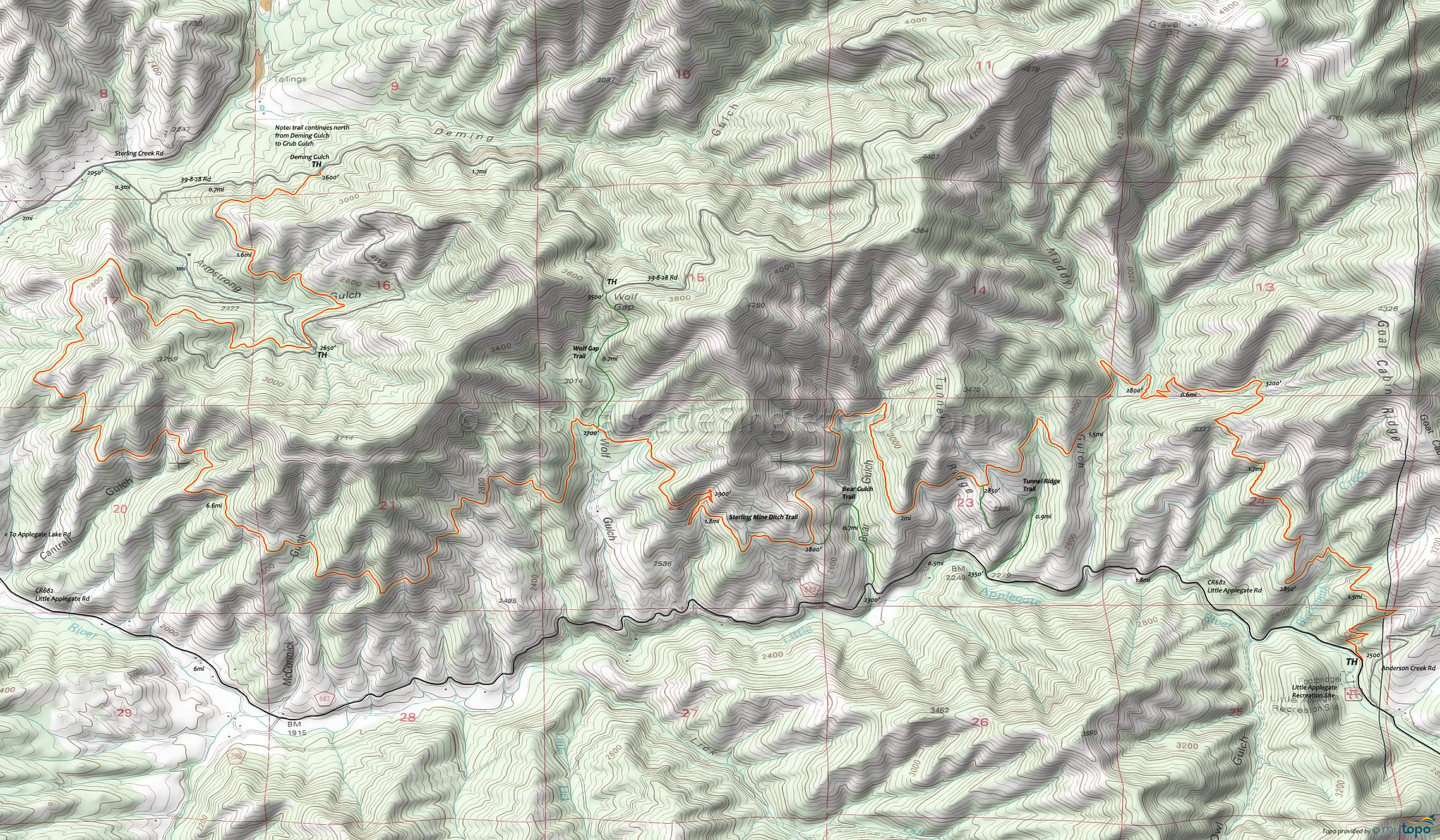  Sterling Mine Ditch Area Topo Map