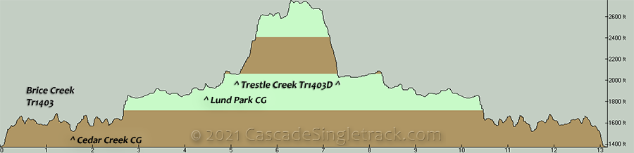 Brice Creek OAB Elevation Profile