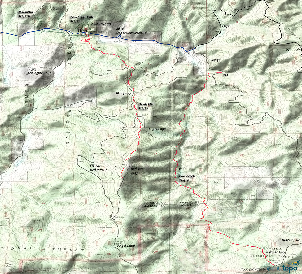 Devils Flat Trail #1428 Topo Map