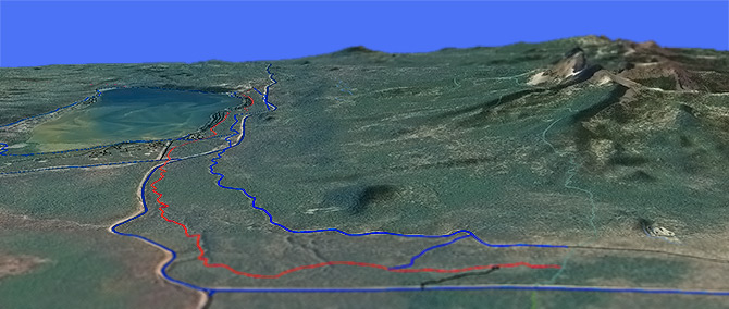 3D view of Diamond Lk to Crater Lk Trail #1410