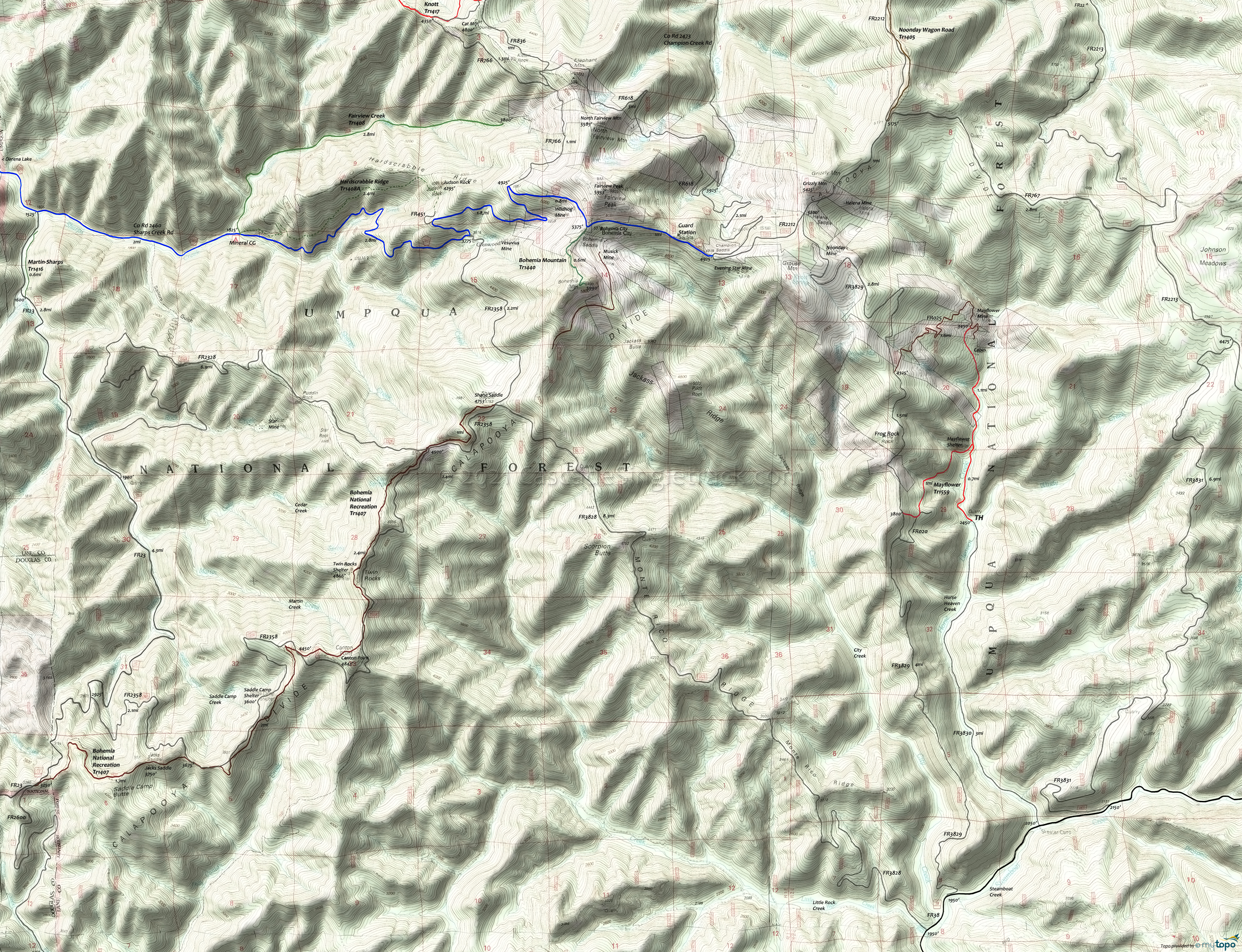 Mayflower Tr1559 Trails Area Topo Map