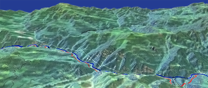 3D view of North Umpqua River Trail: Steamboat to Marsters Trail #1414