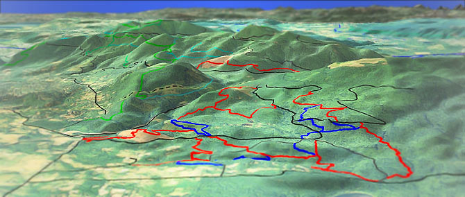 3D view of Tiger Mountain Trails
