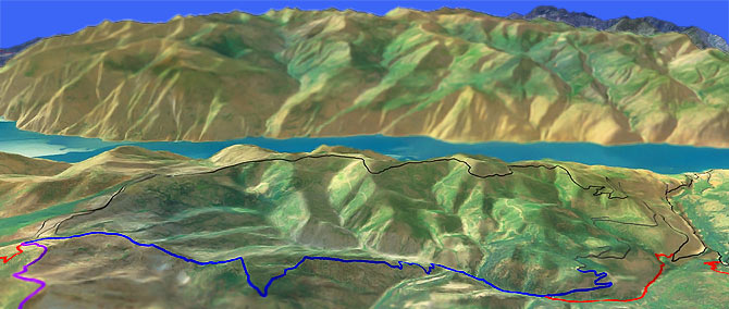 3D view of Twentyfive Mile Creek Trail 1265