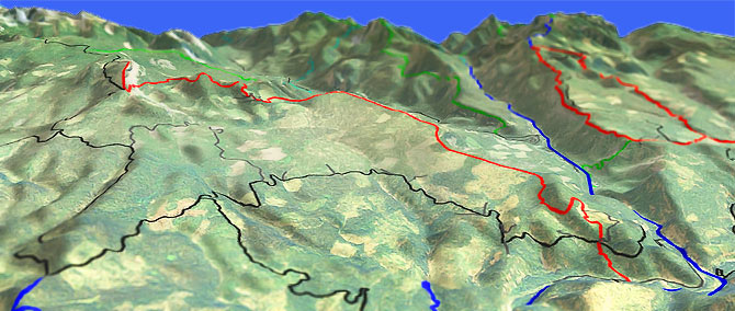 3D view of Little Bald Mountain Trail #961