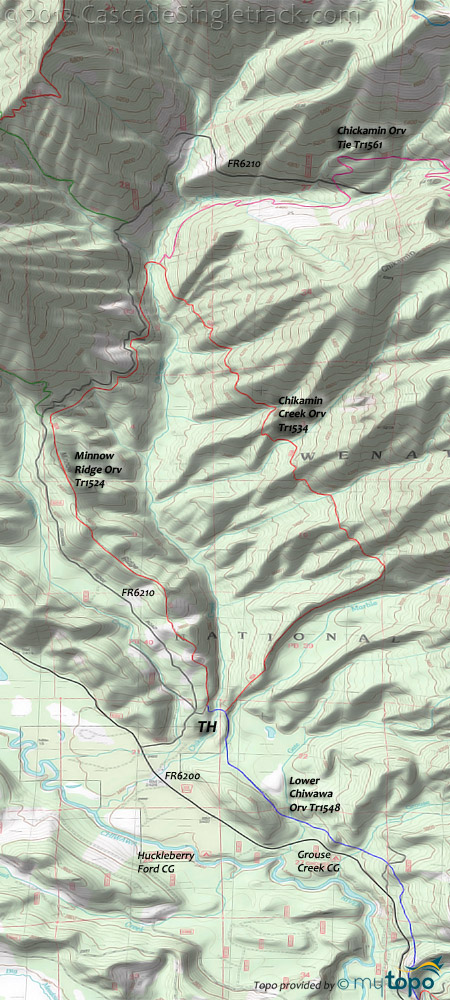 Chikamin Ridge Trail #1561 Topo Map