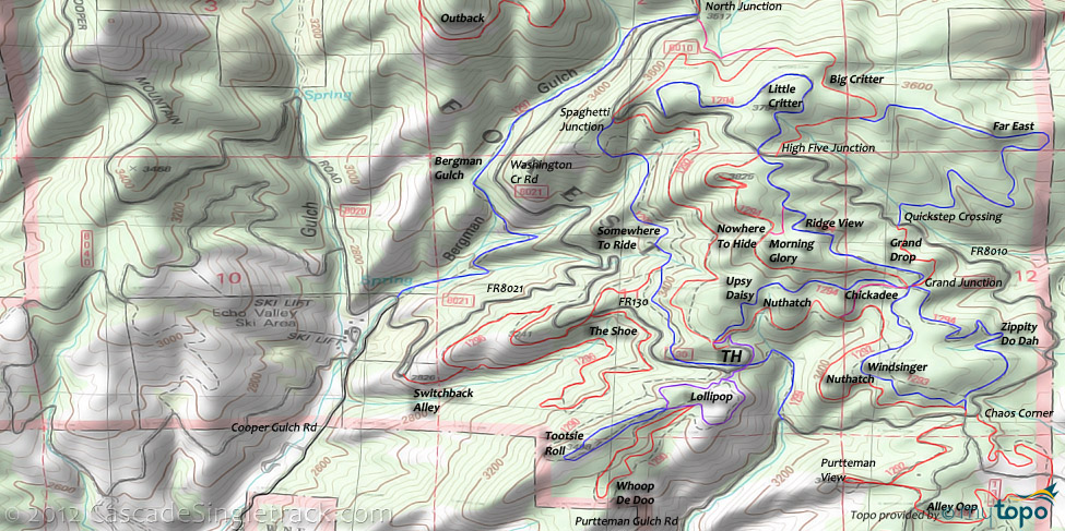 Echo Ridge Trail 1290 Topo Map