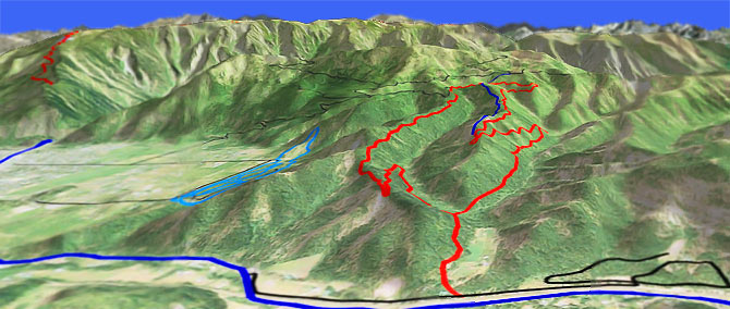 3D view of Freund Canyon Creek Trail #6701