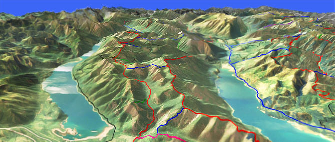 3D view of Domerie Peak, Kachess Ridge Trail #1315