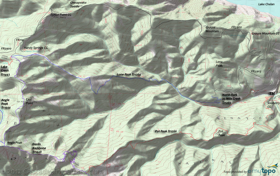 Pot Peak Orv Trail #1266 Topo Map