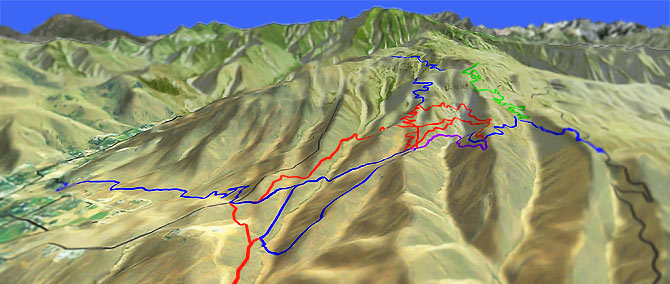 3D view of Sage Hills Trail